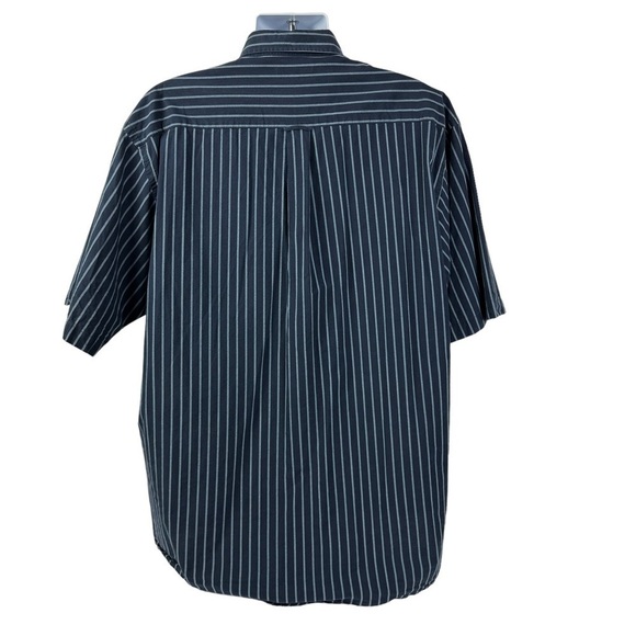 Nautica Striped Button Down Shirt Men's XL Navy Blue Button Down Collar - Picture 2 of 6